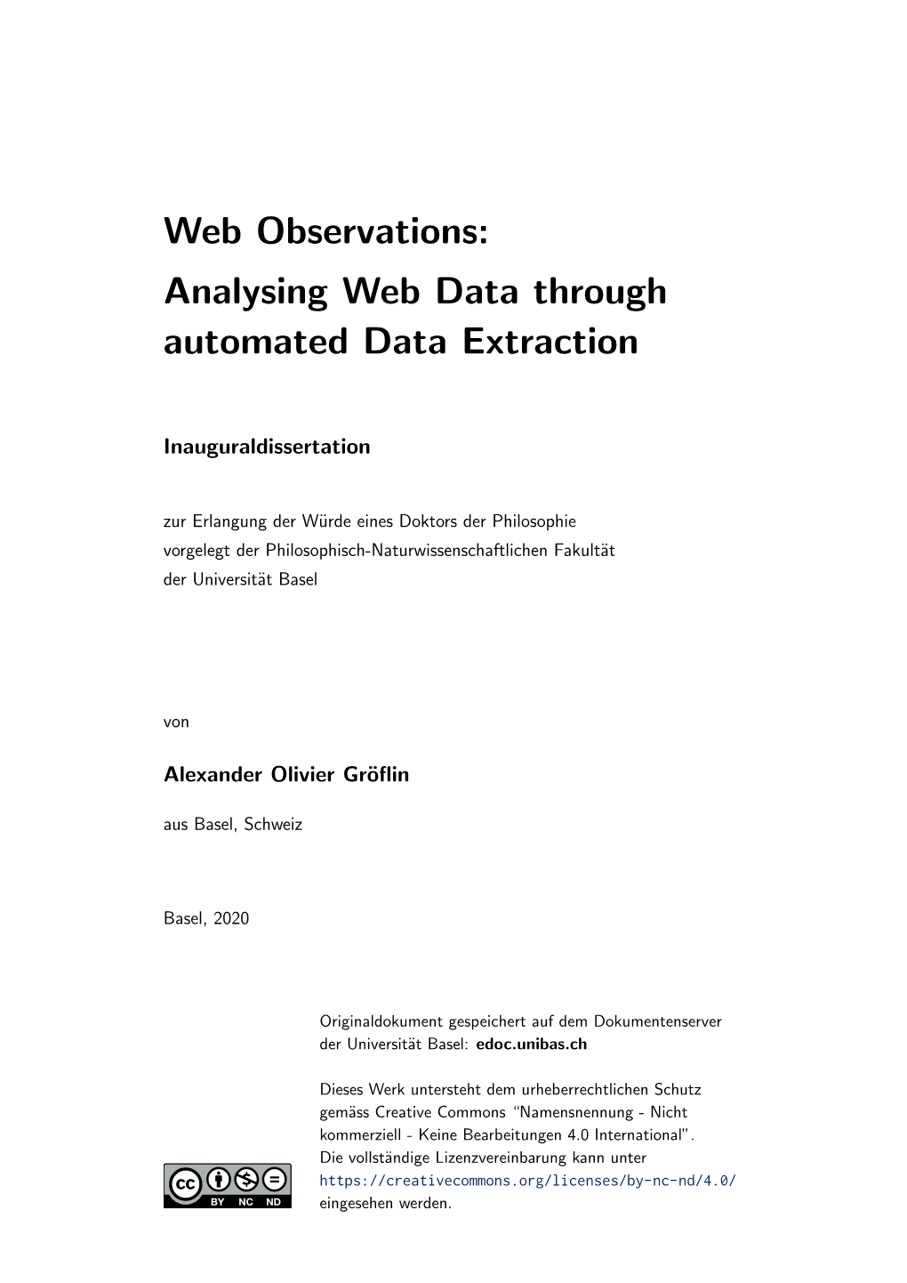 Analysing Web Data Through Automated Data Extraction