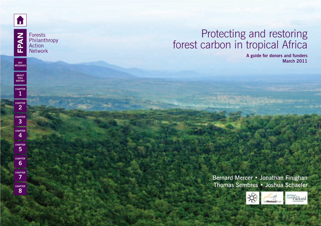 Protecting and Restoring Forest Carbon in Tropical Africa a Guide for Donors and Funders