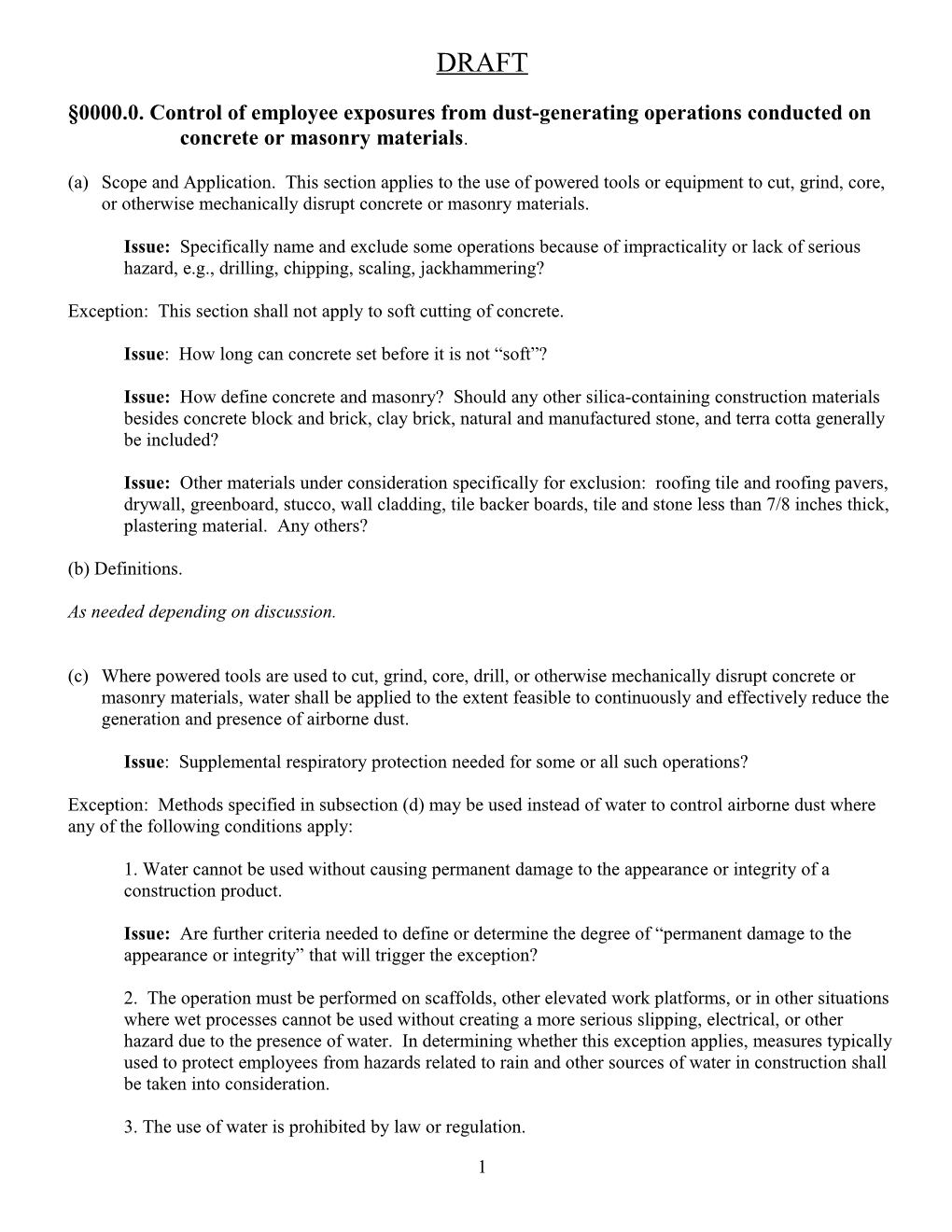 0000.0. Control of Employee Exposures from Dust-Generating Operations Conducted on Concrete