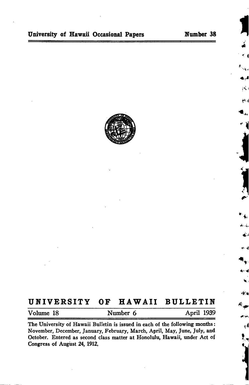 University of Hawaii Bulletin