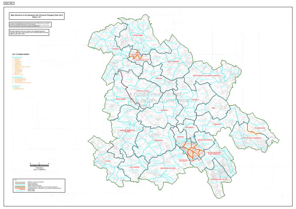 4 Kilometres 1Cm = 0.5408 Km 0 2 Map Referred to in the Aylesbury Vale
