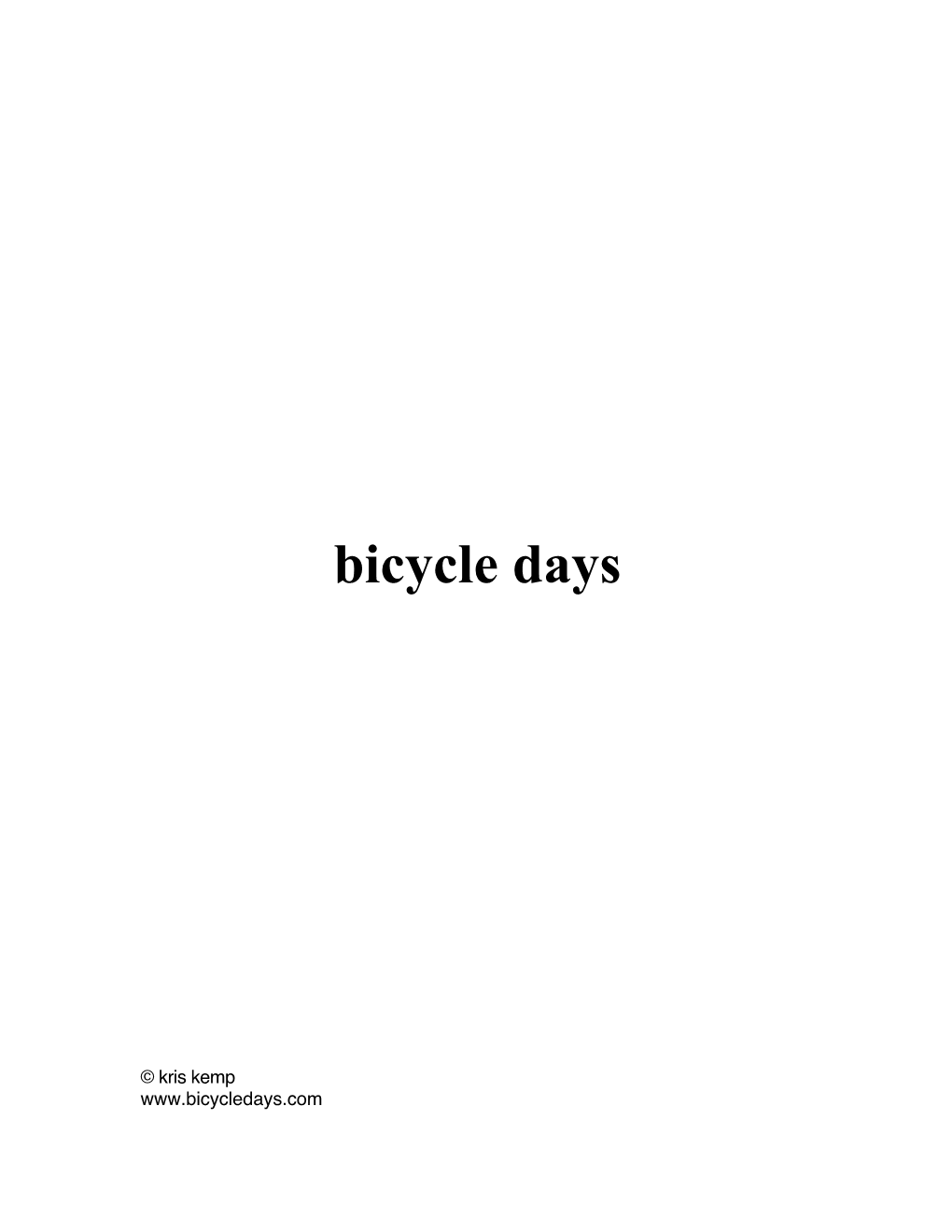 Bicycle Days