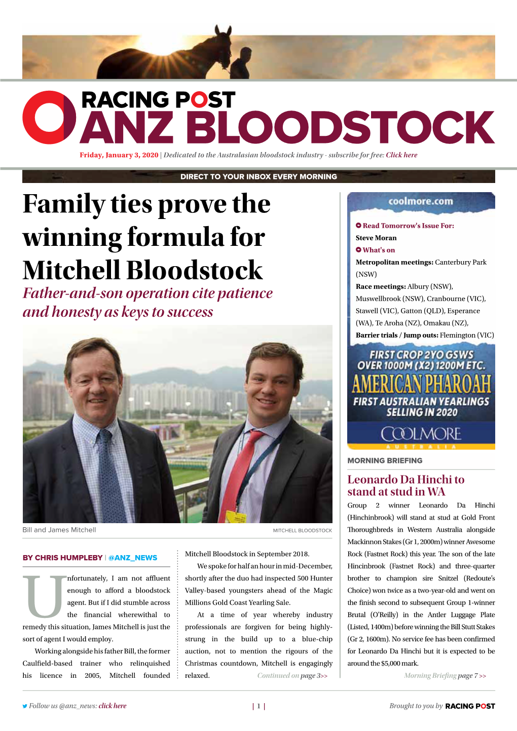 Family Ties Prove the Winning Formula for Mitchell Bloodstock | 3 | Friday, January 3, 2020