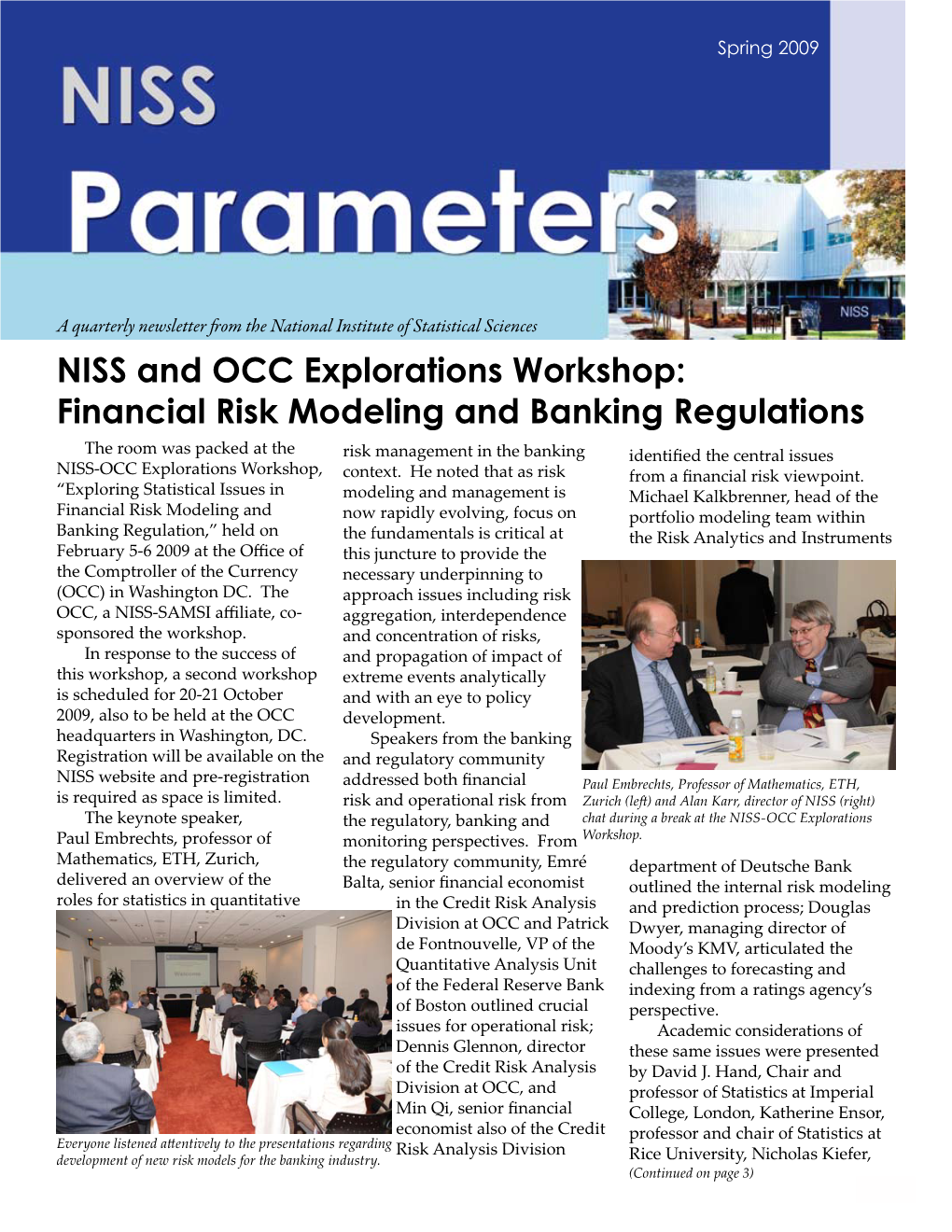 NISS and OCC Explorations Workshop: Financial Risk Modeling