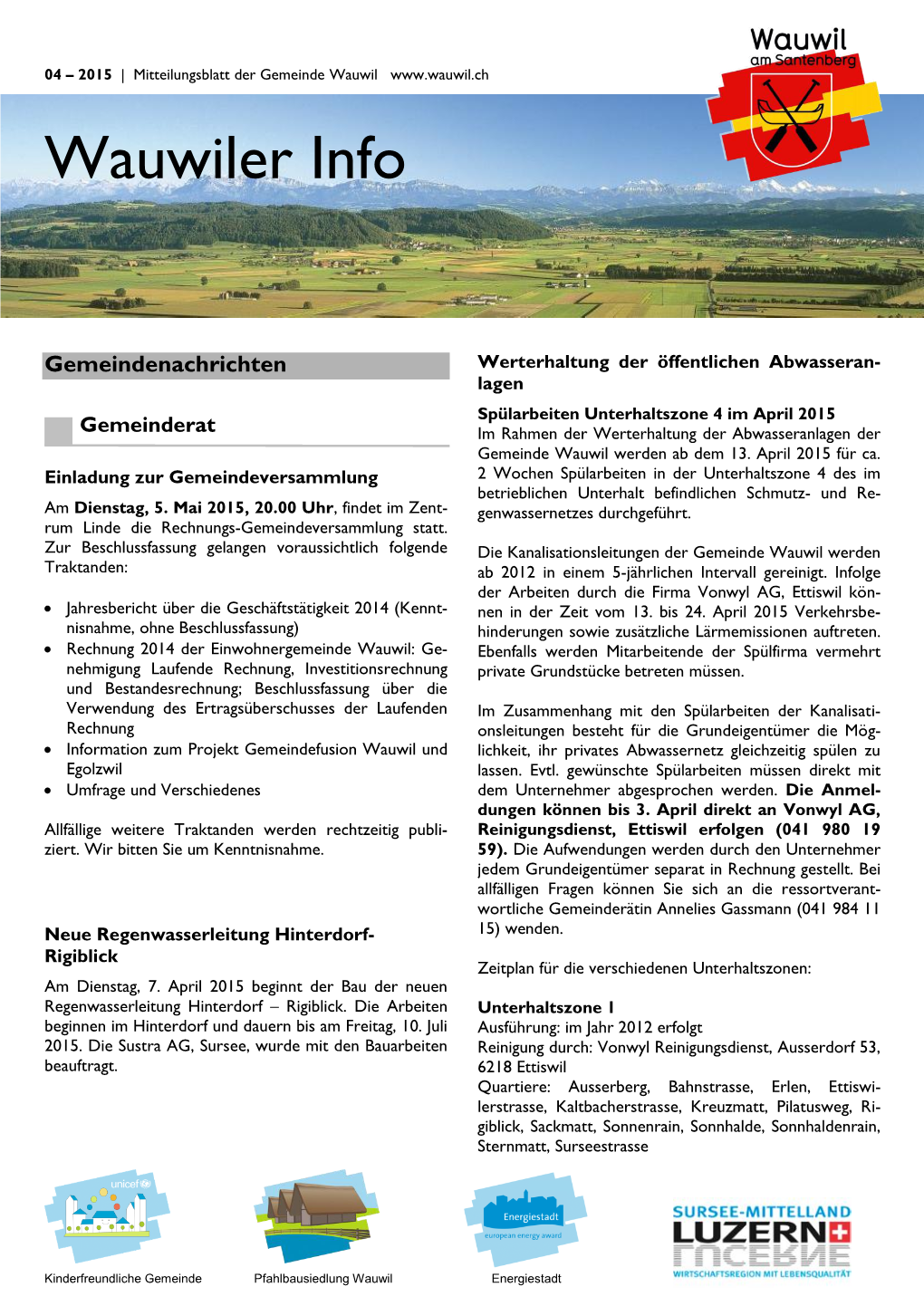 Wauwiler Info April 2015