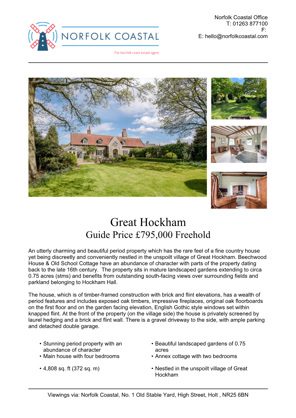 Great Hockham Guide Price £795,000 Freehold