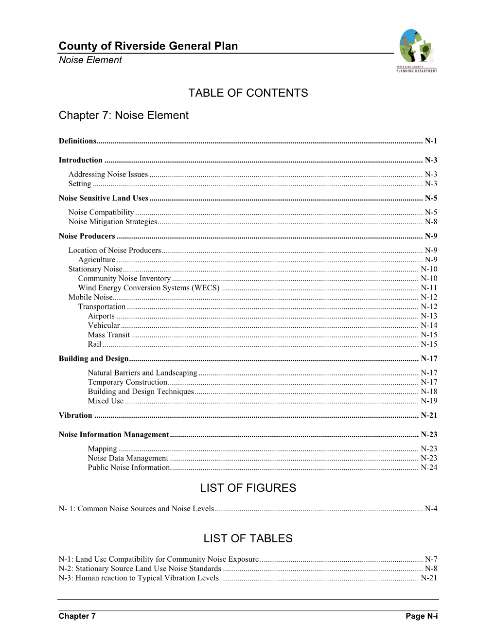 County of Riverside General Plan Noise Element