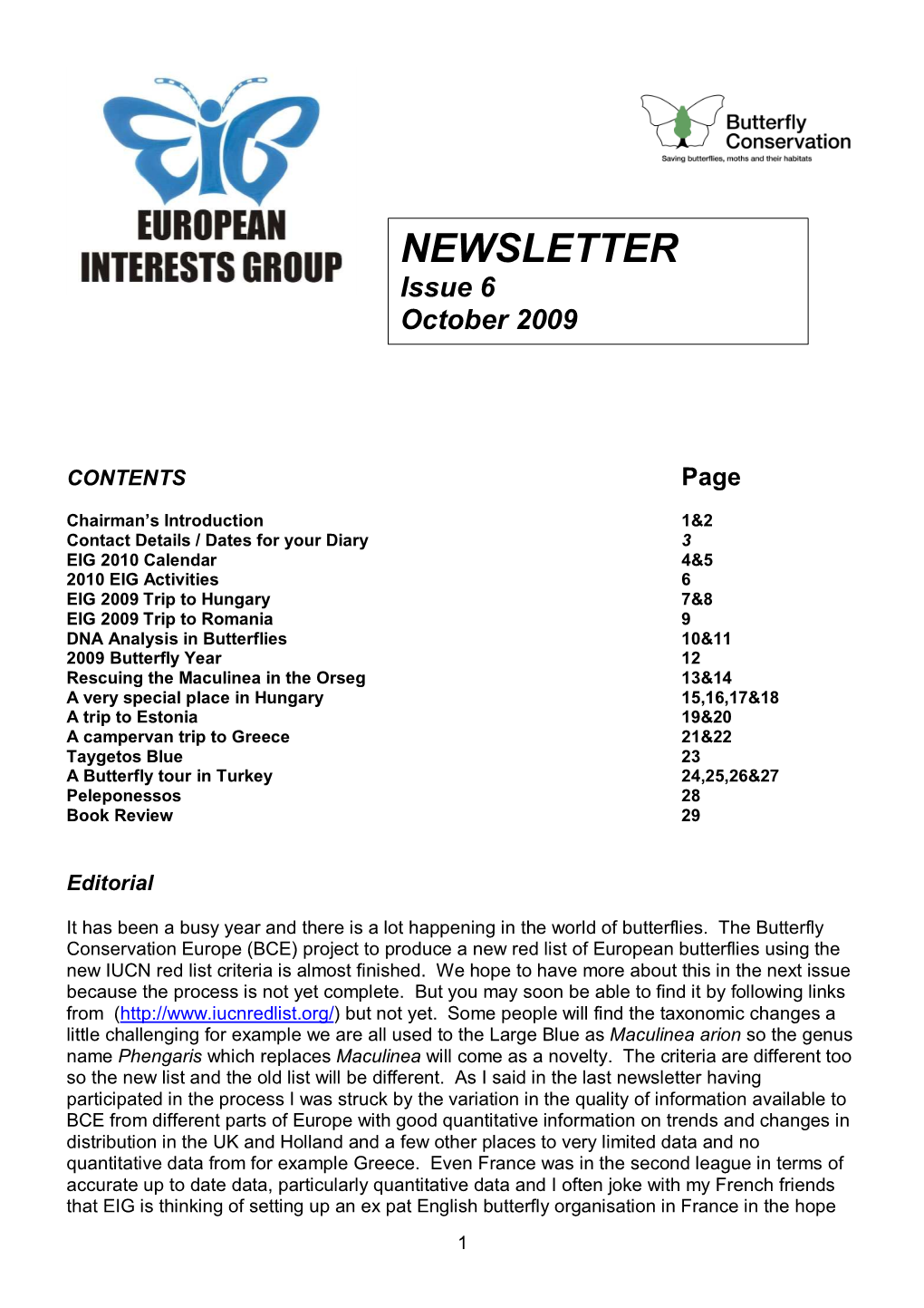 EIG 6 Autumn 2009 (PDF, 2.2Mb)