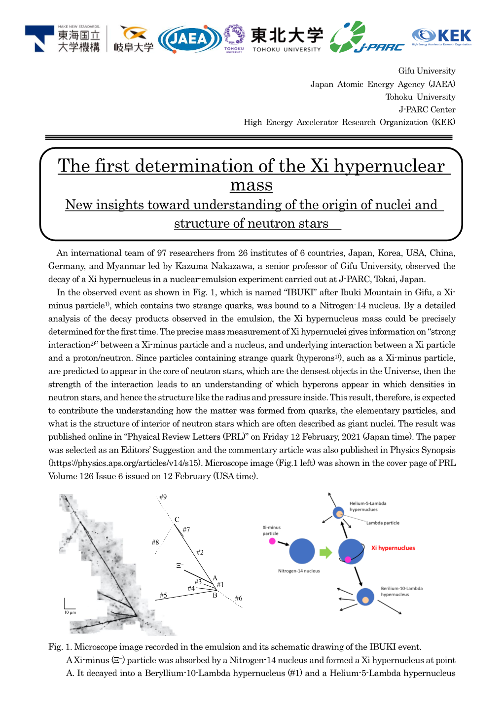 The First Determination of the Xi Hypernuclear Mass New Insights Toward Understanding of the Origin of Nuclei And