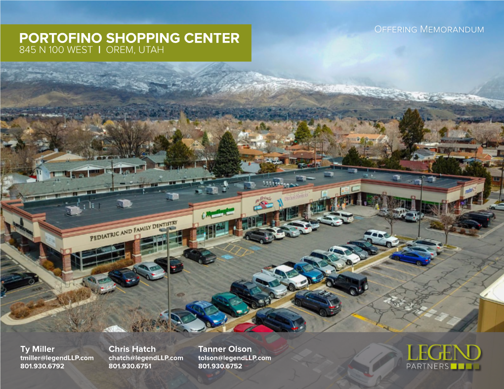 Portofino Shopping Center 845 N 100 West | Orem, Utah