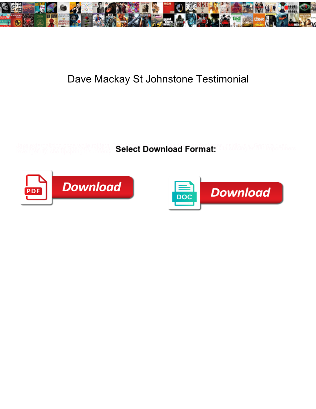 Dave Mackay St Johnstone Testimonial