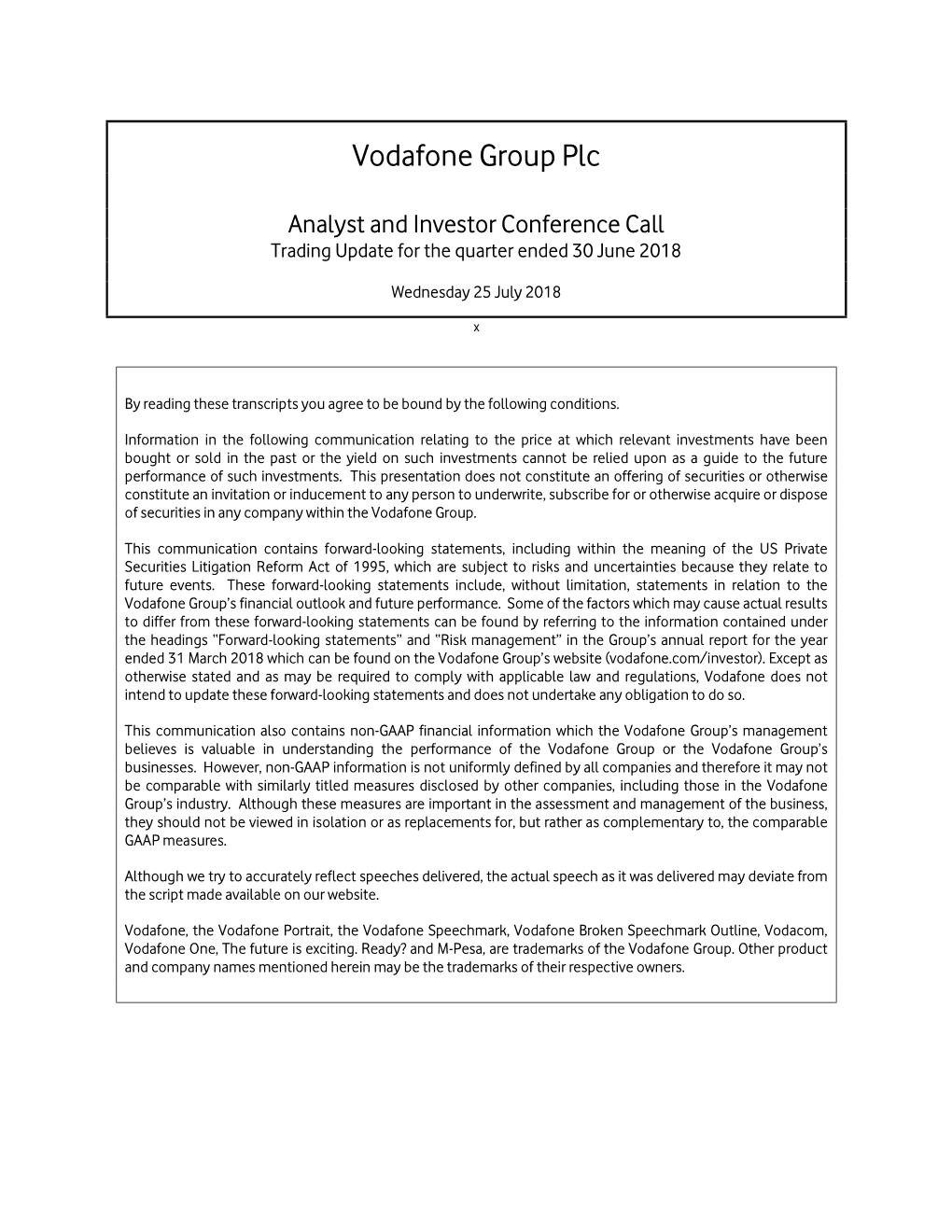 Vodafone Group Plc