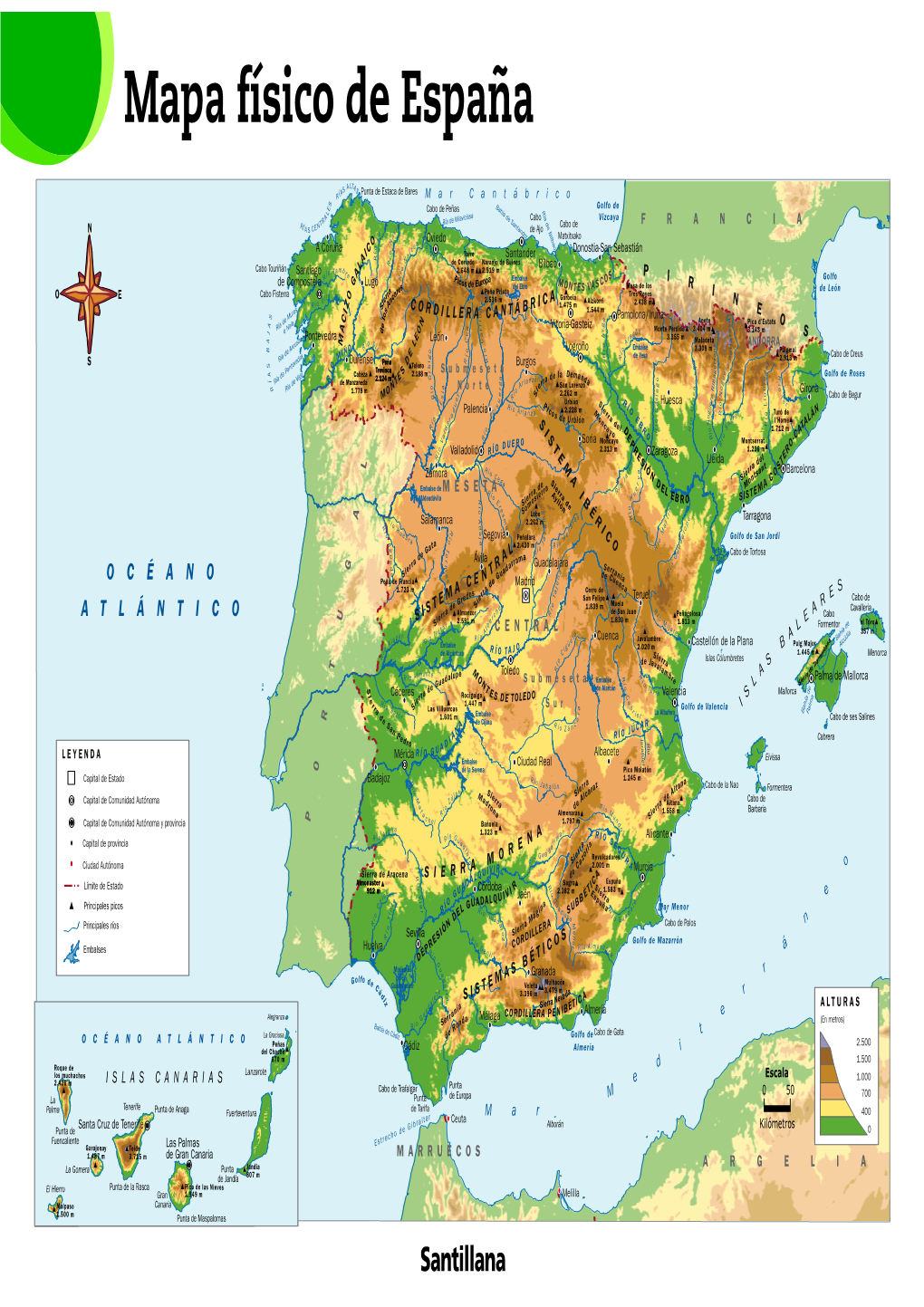 Mapa Físico De España