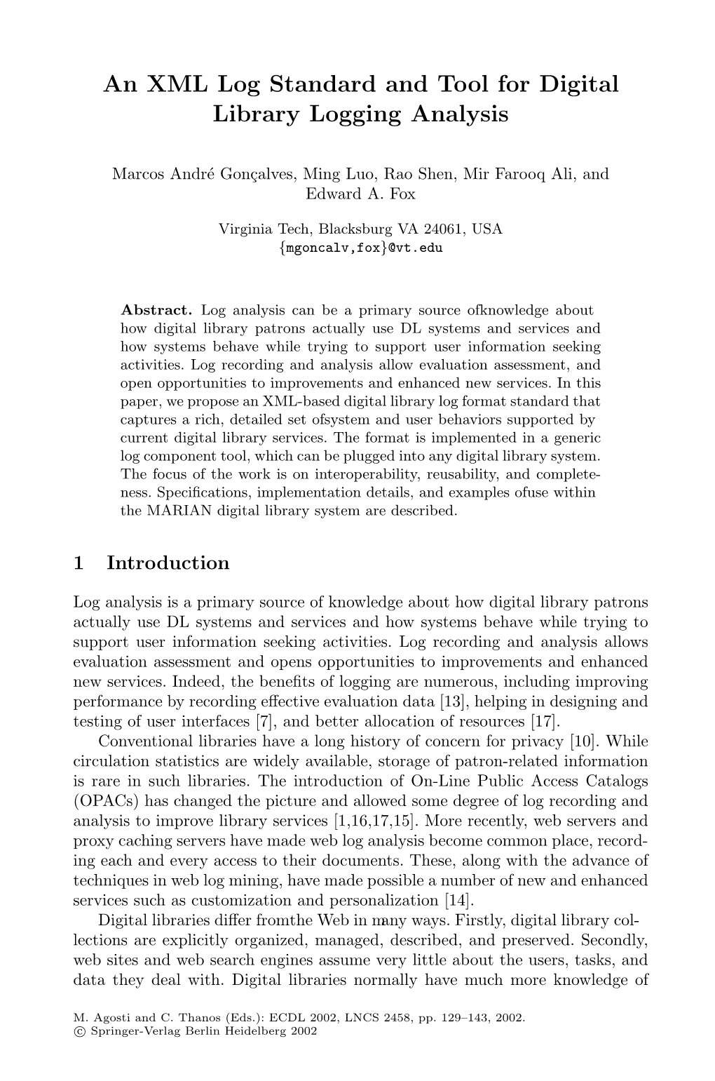 An XML Log Standard and Tool for Digital Library Logging Analysis