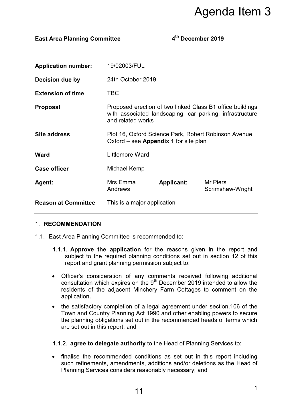 19/02003/FUL: Plot 16, Oxford Science Park