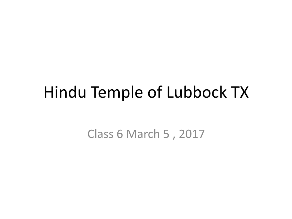 Hindu Temple of Lubbock TX