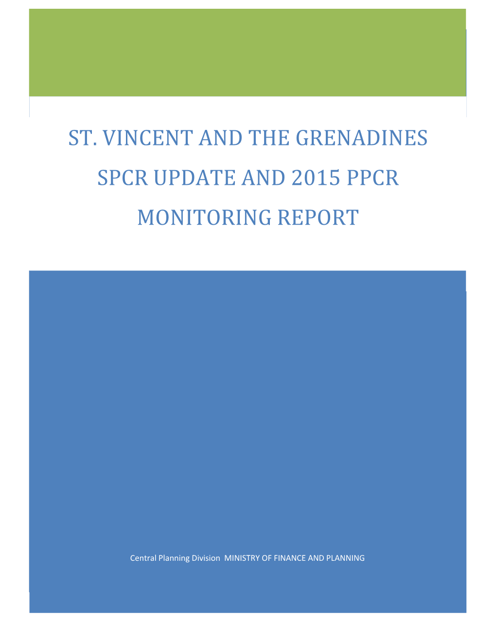 St. Vincent and the Grenadines SPCR Update and 2015 PPCR Monitoring