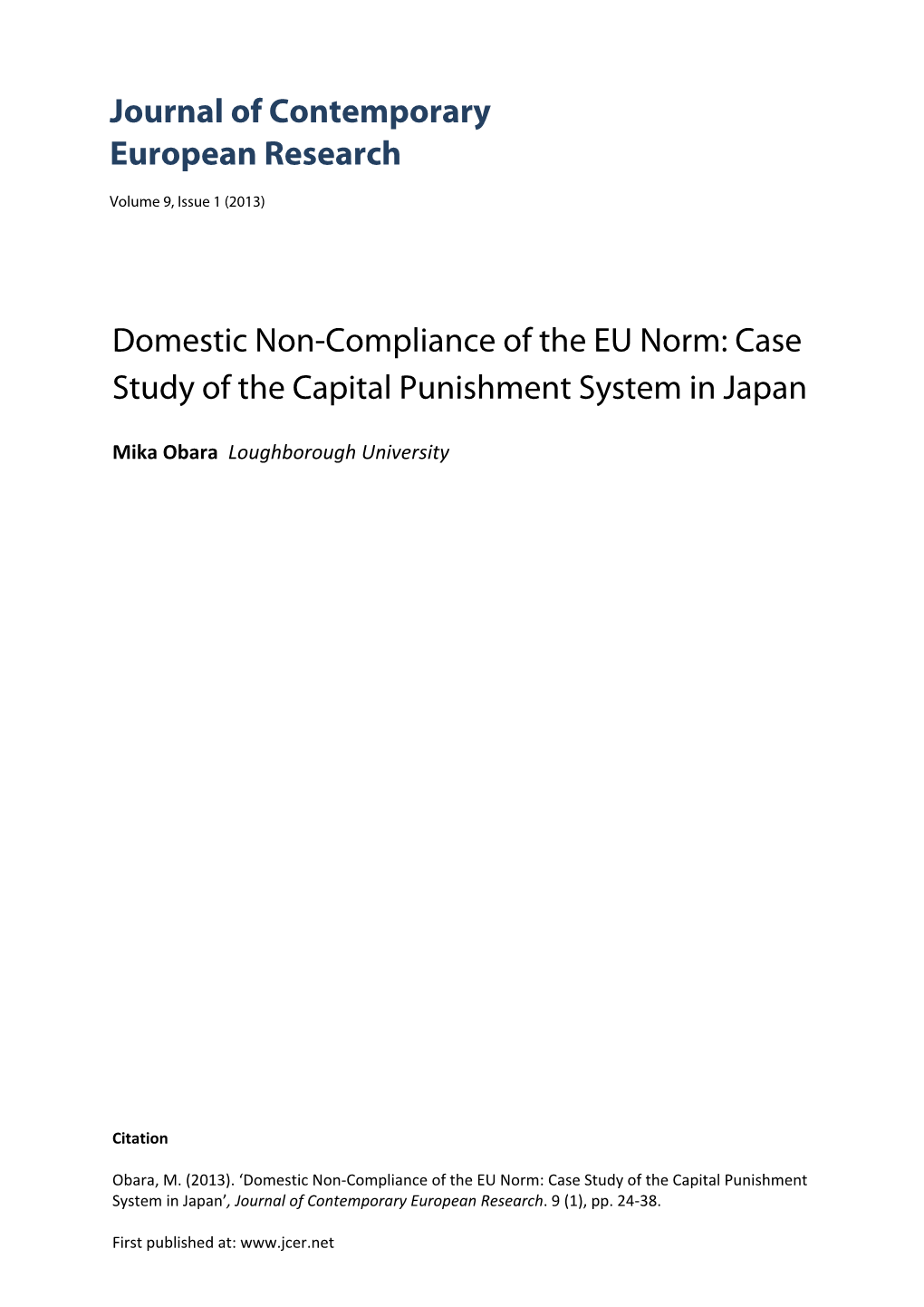 Case Study of the Capital Punishment System in Japan