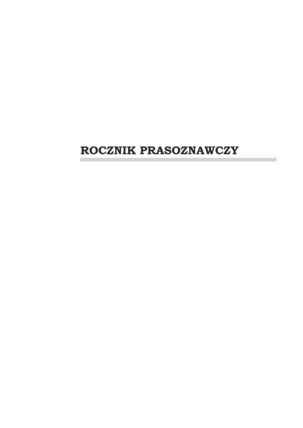 Rocznik Prasoznawczy