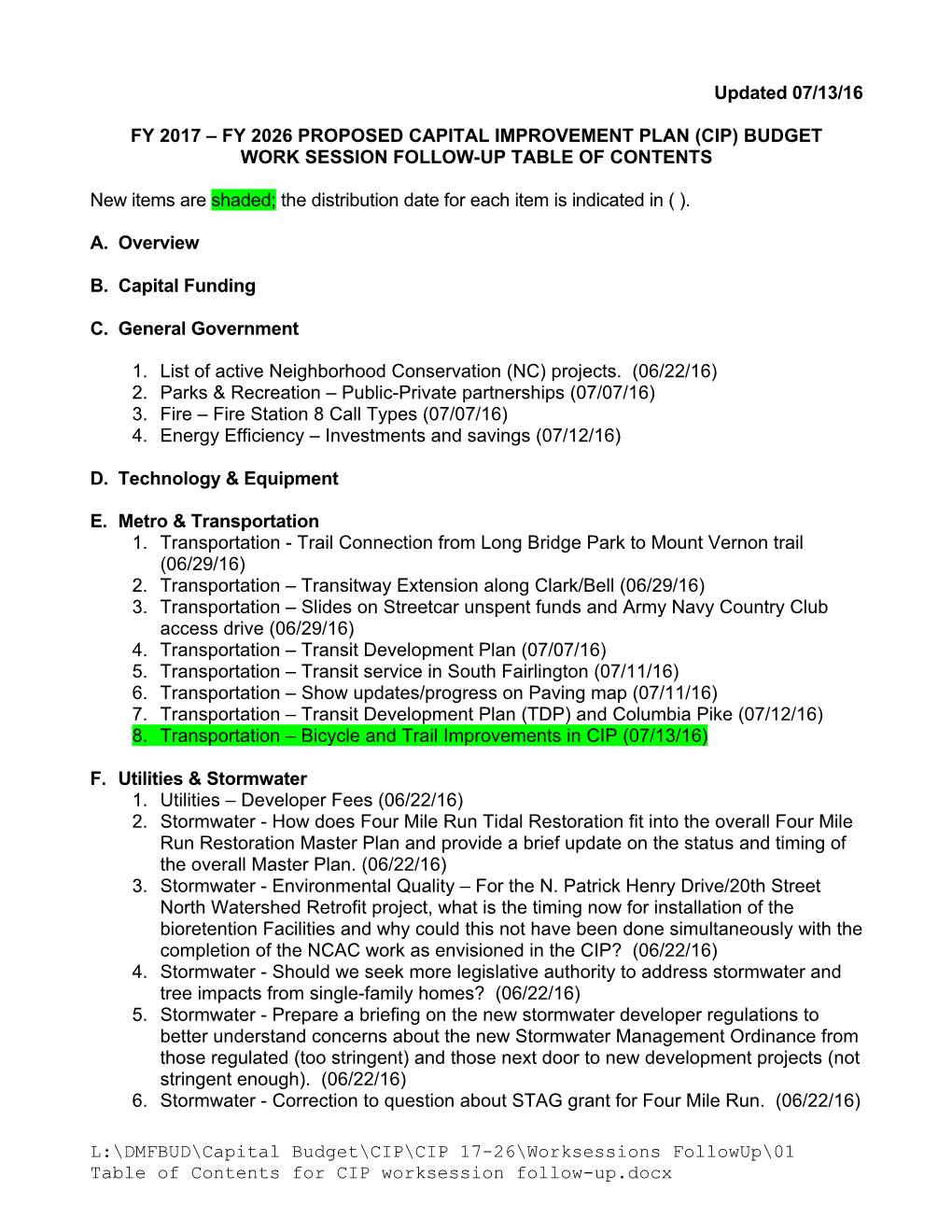 Bicycle and Trail Improvements in CIP (07/13/16)