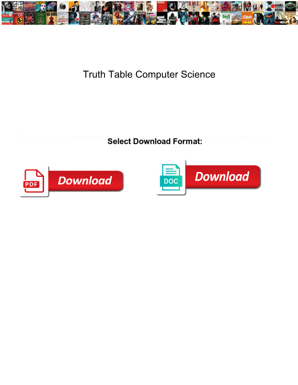 Truth Table Computer Science