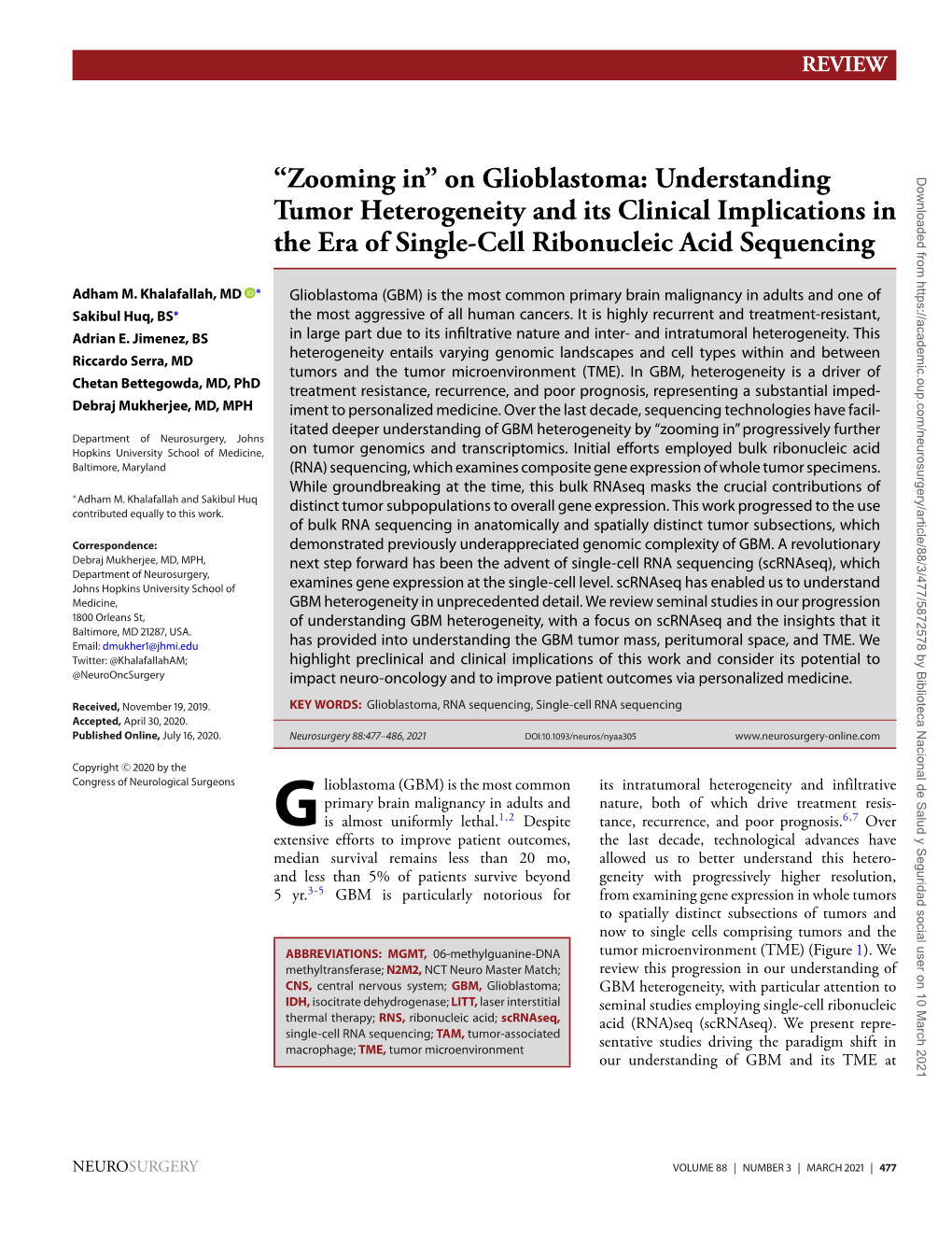 On Glioblastoma: Understanding Tumor Heterogeneity