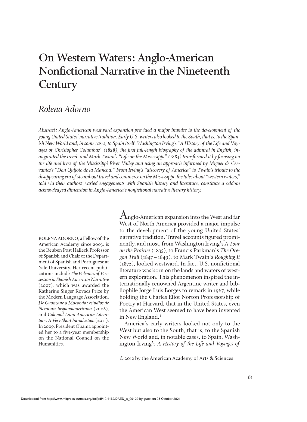 Anglo-American Non½ctional Narrative in the Nineteenth Century