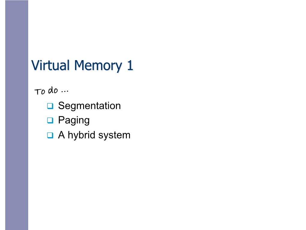 Virtual Memory 1