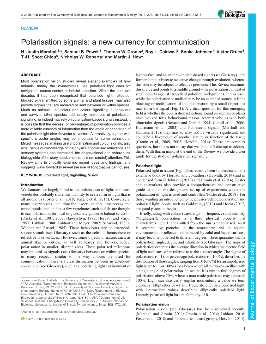 Polarisation Signals: a New Currency for Communication N