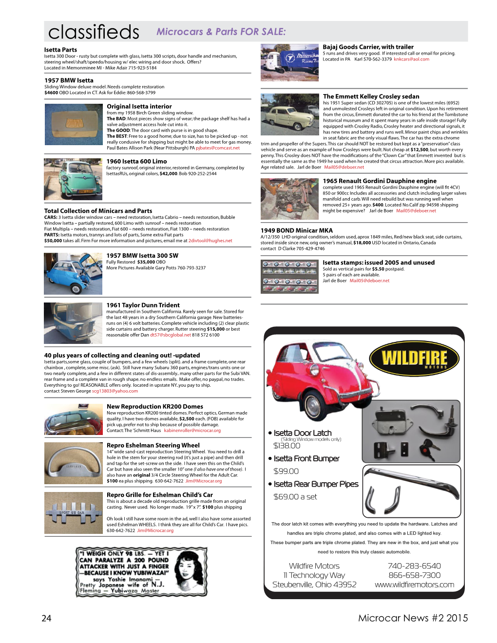 24 Microcar News #2 2015 Classifieds
