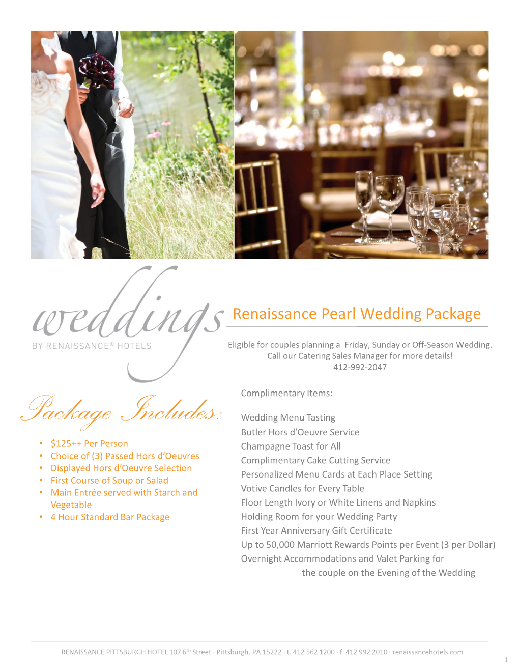 Renaissance Pearl Wedding Package