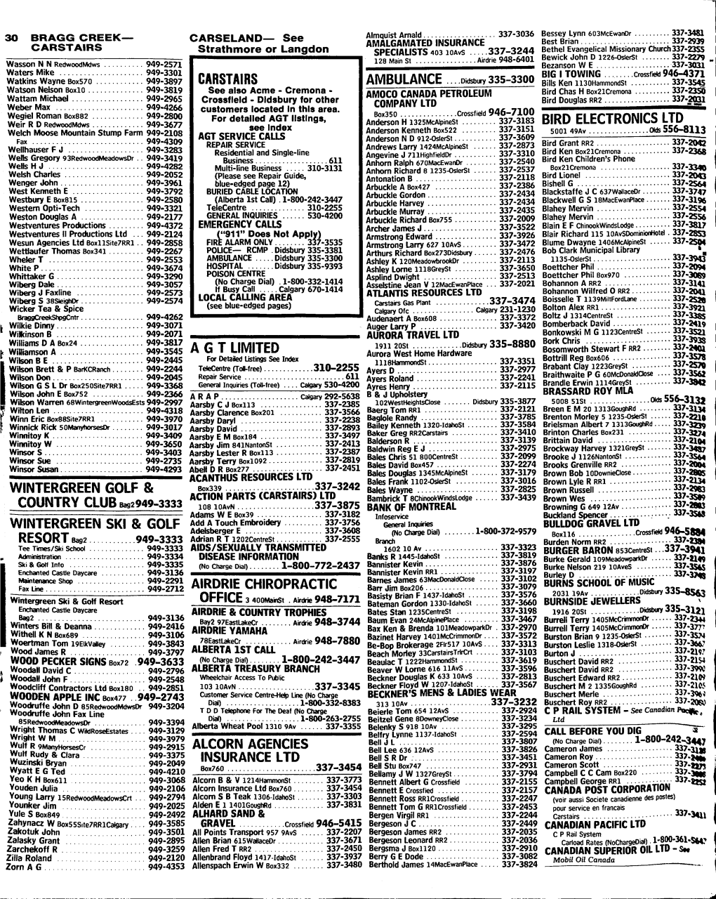 Calgary District 1994 Sept C to H