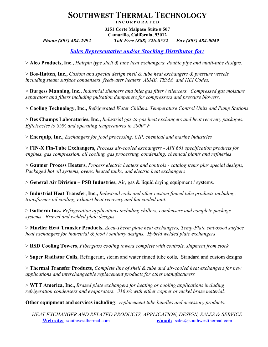 Southwest Thermal Technology