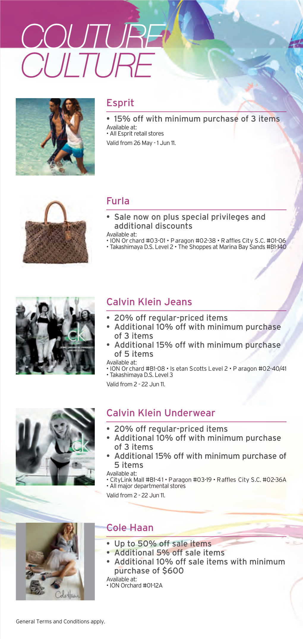 Cole Haan Calvin Klein Jeans Calvin Klein Underwear Esprit Furla