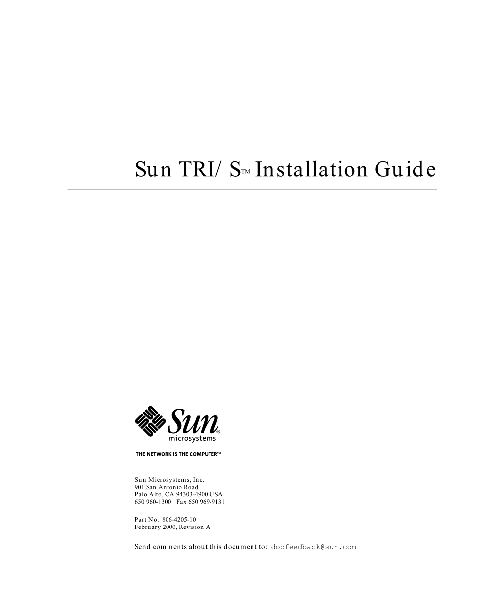 Sun TRI/S Installation Guide