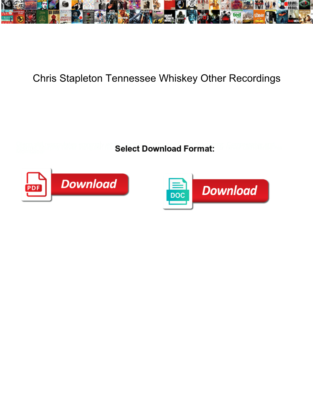 Chris Stapleton Tennessee Whiskey Other Recordings