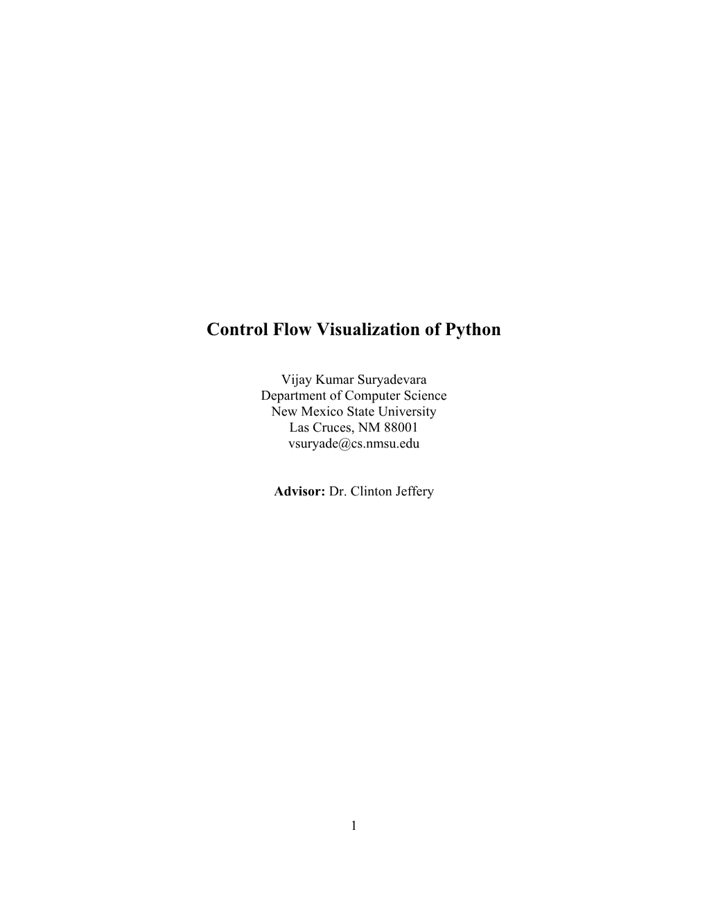 Control Flow Visualization of Python