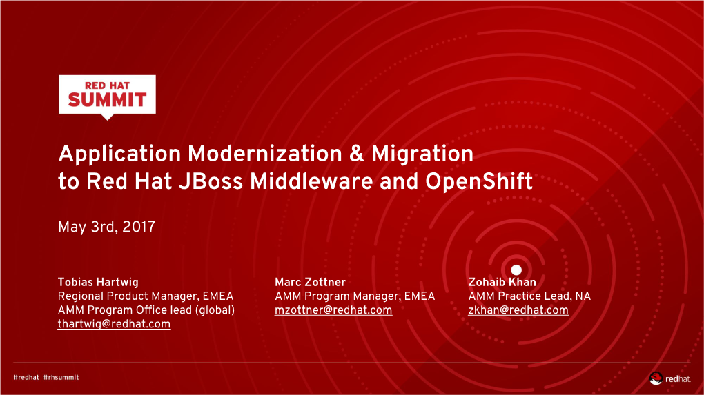 Application Modernization & Migration to Red Hat Jboss Middleware And