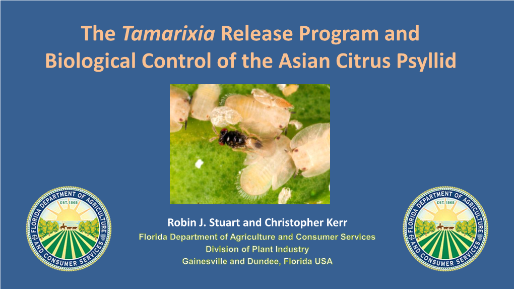 The Tamarixia Release Program and Biological Control of the Asian Citrus Psyllid