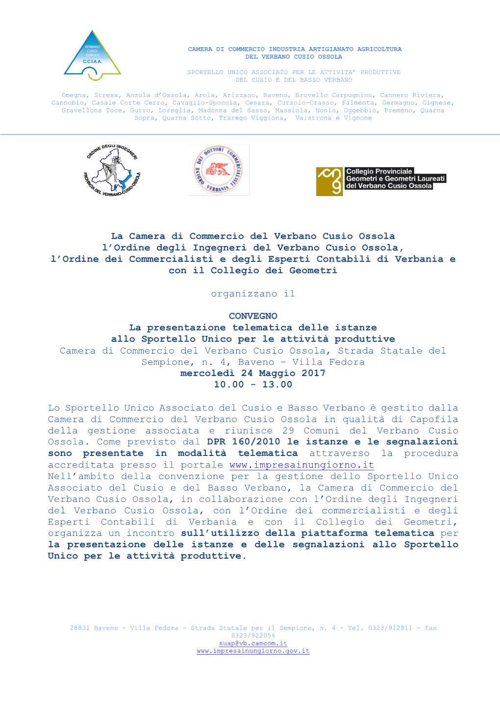 La Camera Di Commercio Del Verbano Cusio Ossola L'ordine Degli Ingegneri Del Verbano Cusio Ossola, L'ordine Dei Commercial