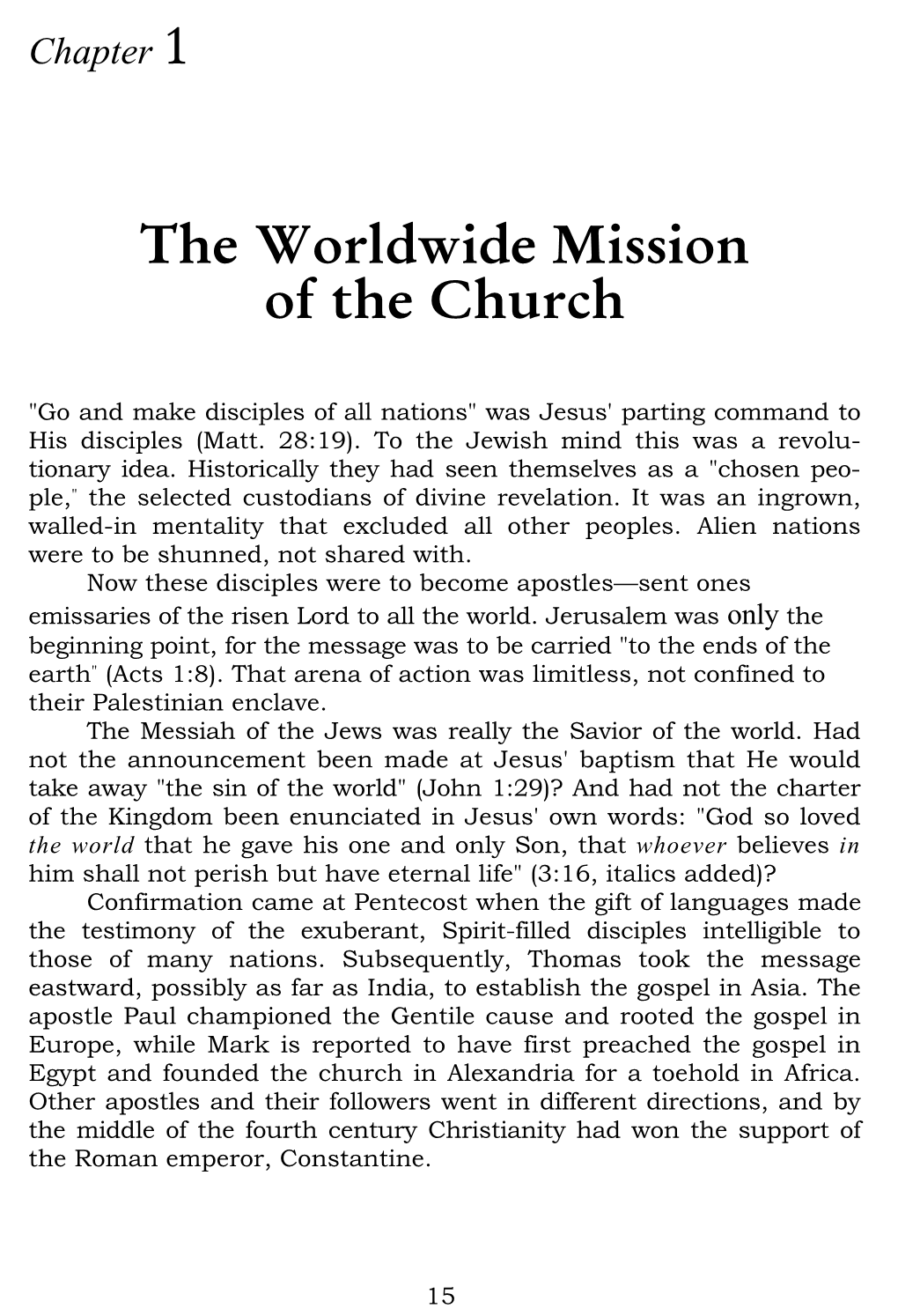 The Worldwide Mission of the Church
