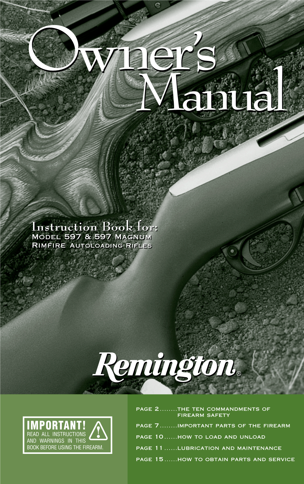 Model 597 & 597 Magnum Rimfire Autoloading Rifles