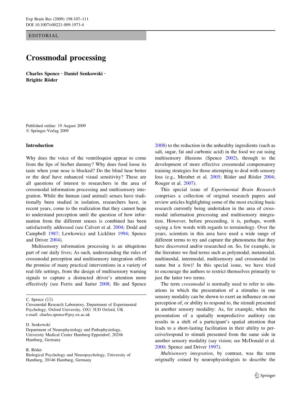 Crossmodal Processing