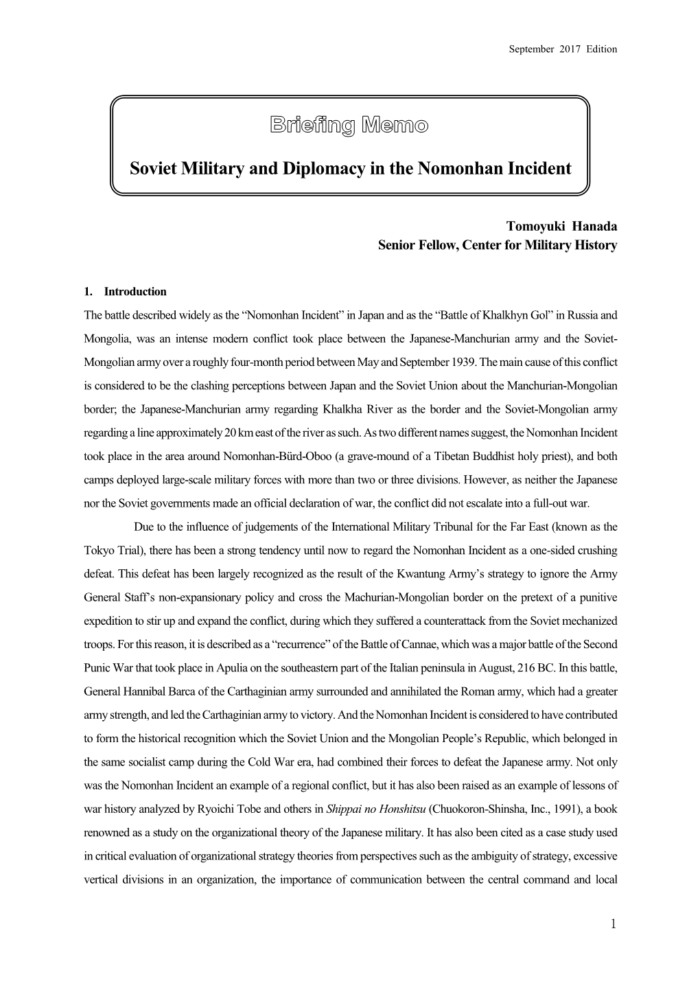 Soviet Military and Diplomacy in the Nomonhan Incident