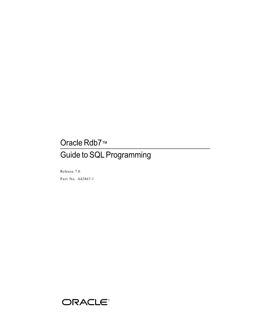 Oracle Rdb7™ Guide to SQL Programming