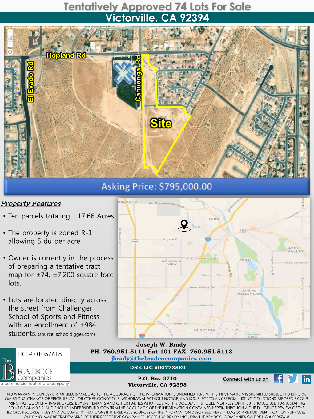 Tentatively Approved 74 Lots for Sale Victorville, CA 92394