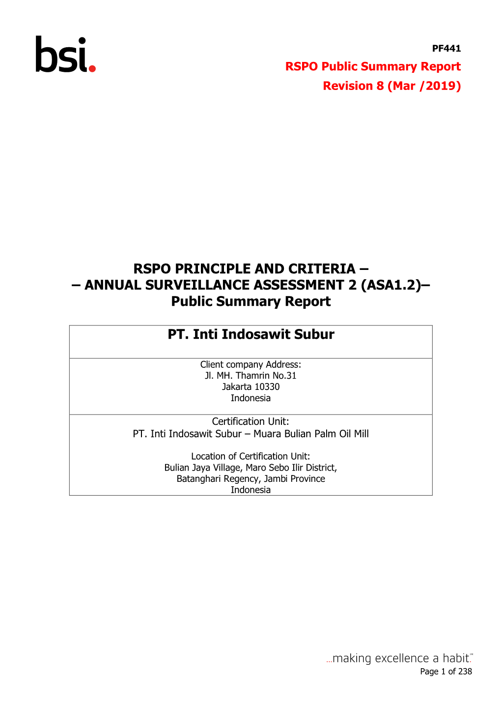 Public Summary Report PT. Inti Indosawit Subur