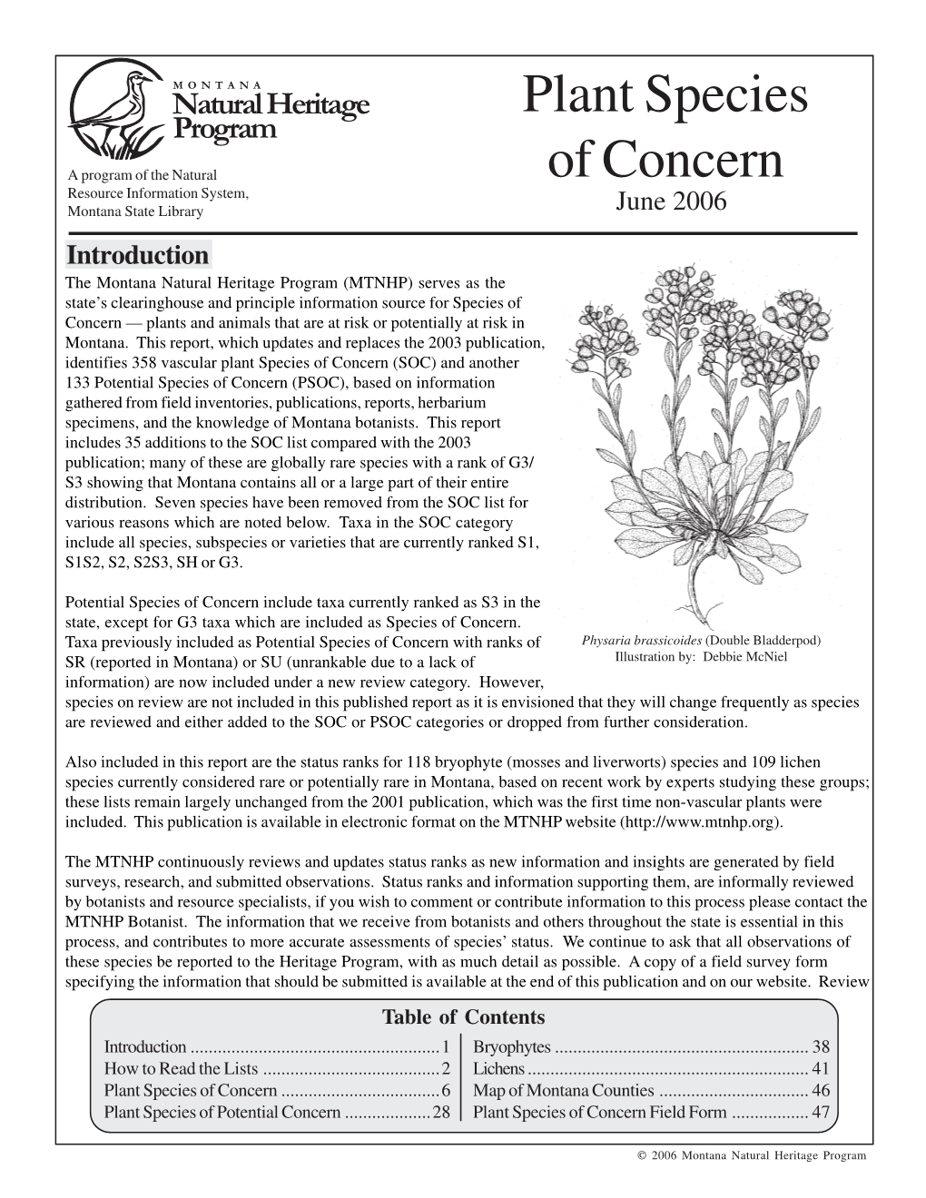 Plant Species of Concern