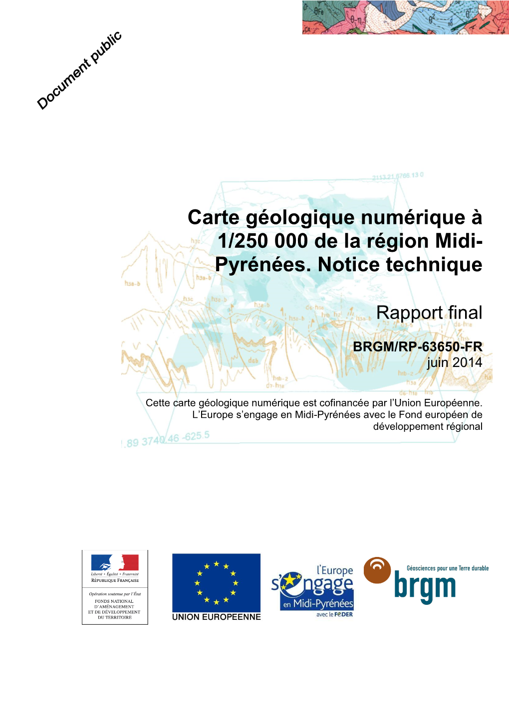 Carte Géologique Numérique À 1/250 000 De La Région Midi- Pyrénées