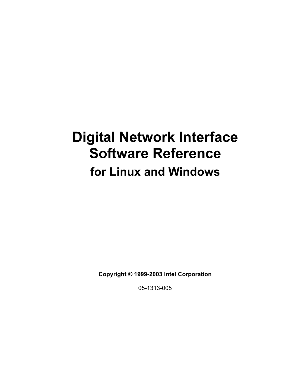 Digital Network Interface Software Reference for Linux and Windows